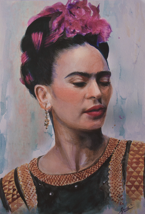 600x886 Watercolor Frida On Behance - Frida Watercolor