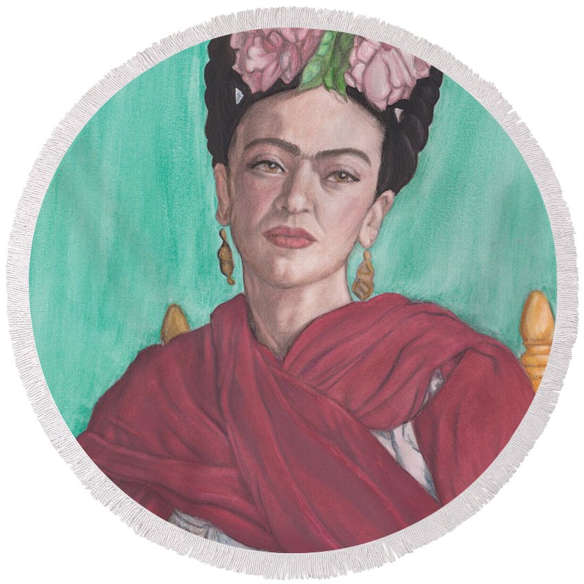 850x850 Watercolor Painting Pencil Drawing Of Frida Kahlo, Sitting, With - Frida Watercolor