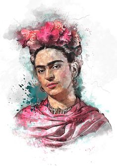 236x333 Frida Kahlo, Artwork By Noha Elfeqi Art 1 (Colorful - Frida Watercolor