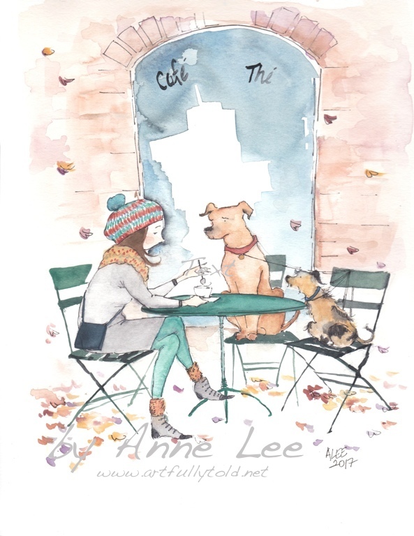 593x768 Signed Digital Print Of Original Watercolor Painting. 8.5x11 - Friends Watercolor