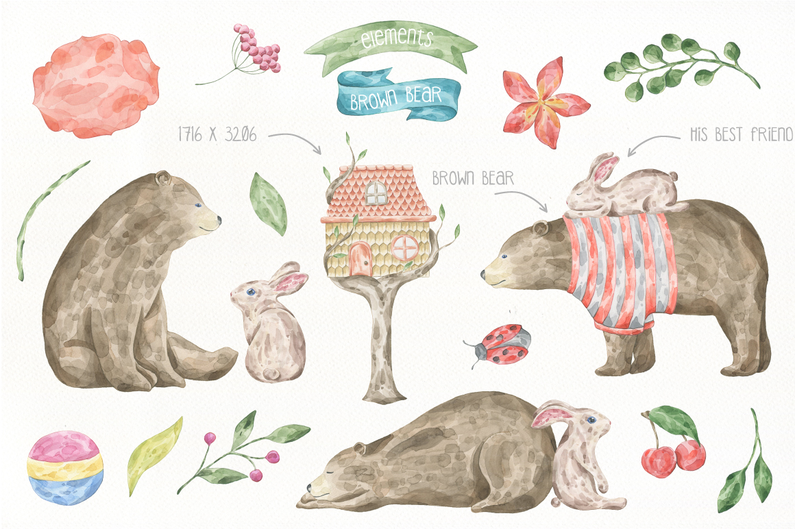 1160x772 Best Friend Watercolor Collection By Julia Dreams - Friends Watercolor