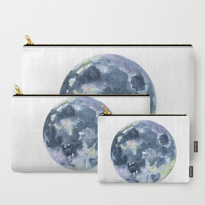 700x700 Full Moon Watercolor Carry All Pouch By Susanwindsor Society6 - Full Moon Watercolor