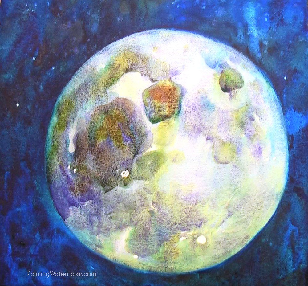 1000x928 How To Paint A Full Moon Watercolor Painting Tutorial 6 Ideas - Full Moon Watercolor