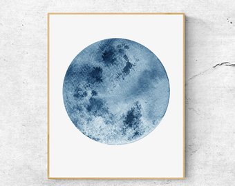 340x270 Blue Moon Art Etsy - Full Moon Watercolor