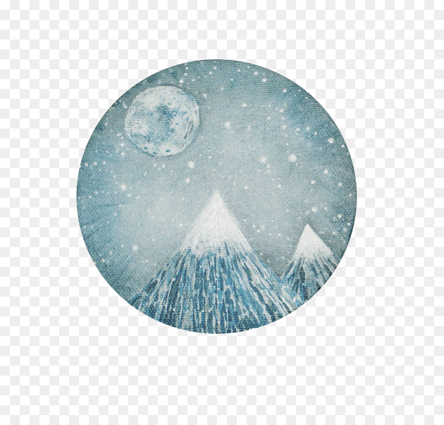 900x860 Fine Art Watercolor Painting Printmaking - Full Moon Watercolor