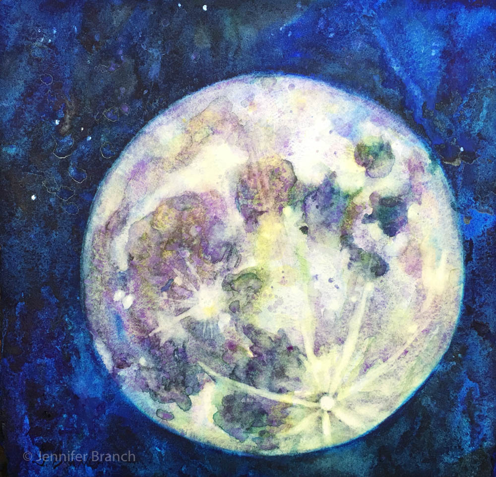 1000x963 How To Paint A Full Moon Watercolor Painting Tutorial - Full Watercolor