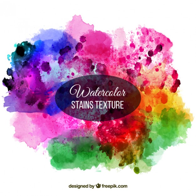 626x626 Label With Paint Stains Full Color Vector Free Download - Full Watercolor