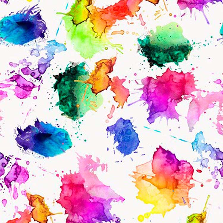 750x750 Artist Watercolour Splash Photo Digital Printed Full Colour Cotton - Full Watercolor