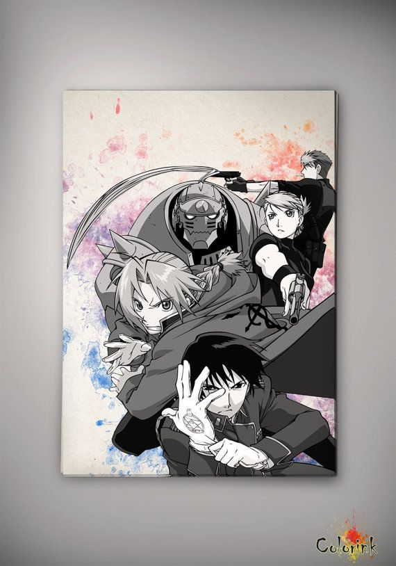 570x814 Fullmetal Alchemist Edward Watercolor Art Print Wall Art Poster - Fullmetal Alchemist Watercolor