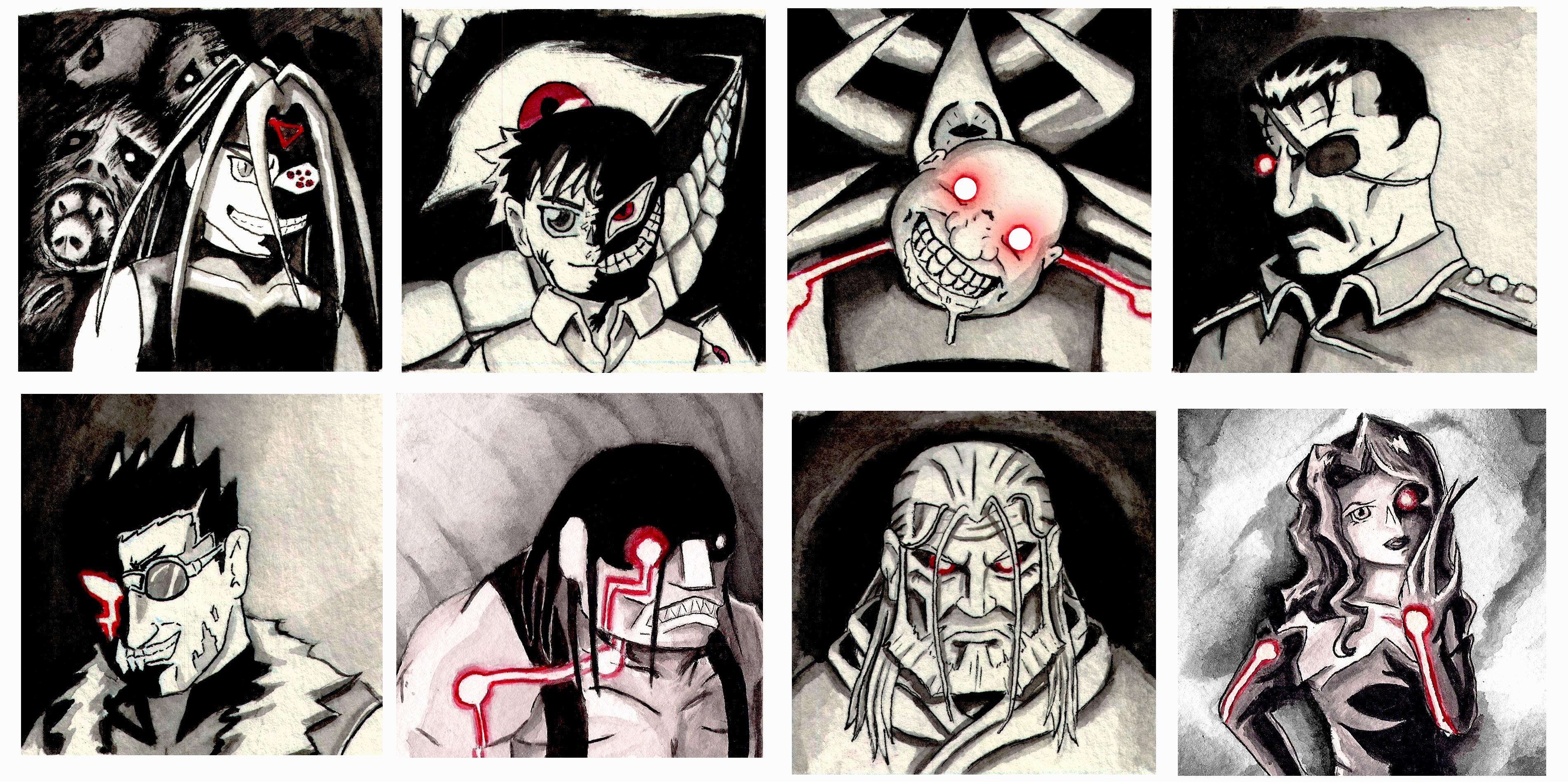 3802x1898 Fullmetal Alchemist Watercolor Portraits. Various Size. Art - Fullmetal Alchemist Watercolor