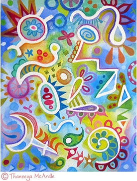 275x362 Watercolor Pencil Art Lesson Colorful Whimsical Abstract Art - Fun Watercolor