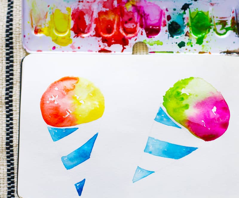 800x665 Watercolor Sno Cone Tutorial Pretty Prudent - Fun Watercolor