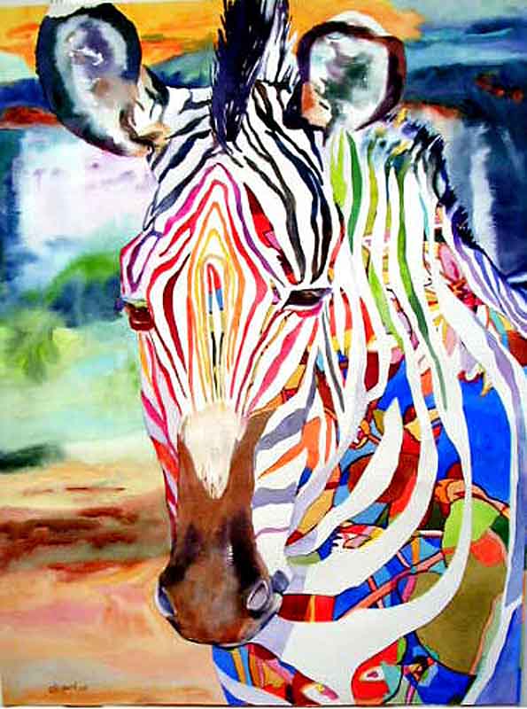 595x800 Kaysmithbrushworks Funky Fellow Zebra - Funky Watercolor