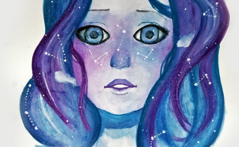 800x491 Watercolor Girl Face Beauty Within Clinic - Galaxy Girl Watercolor