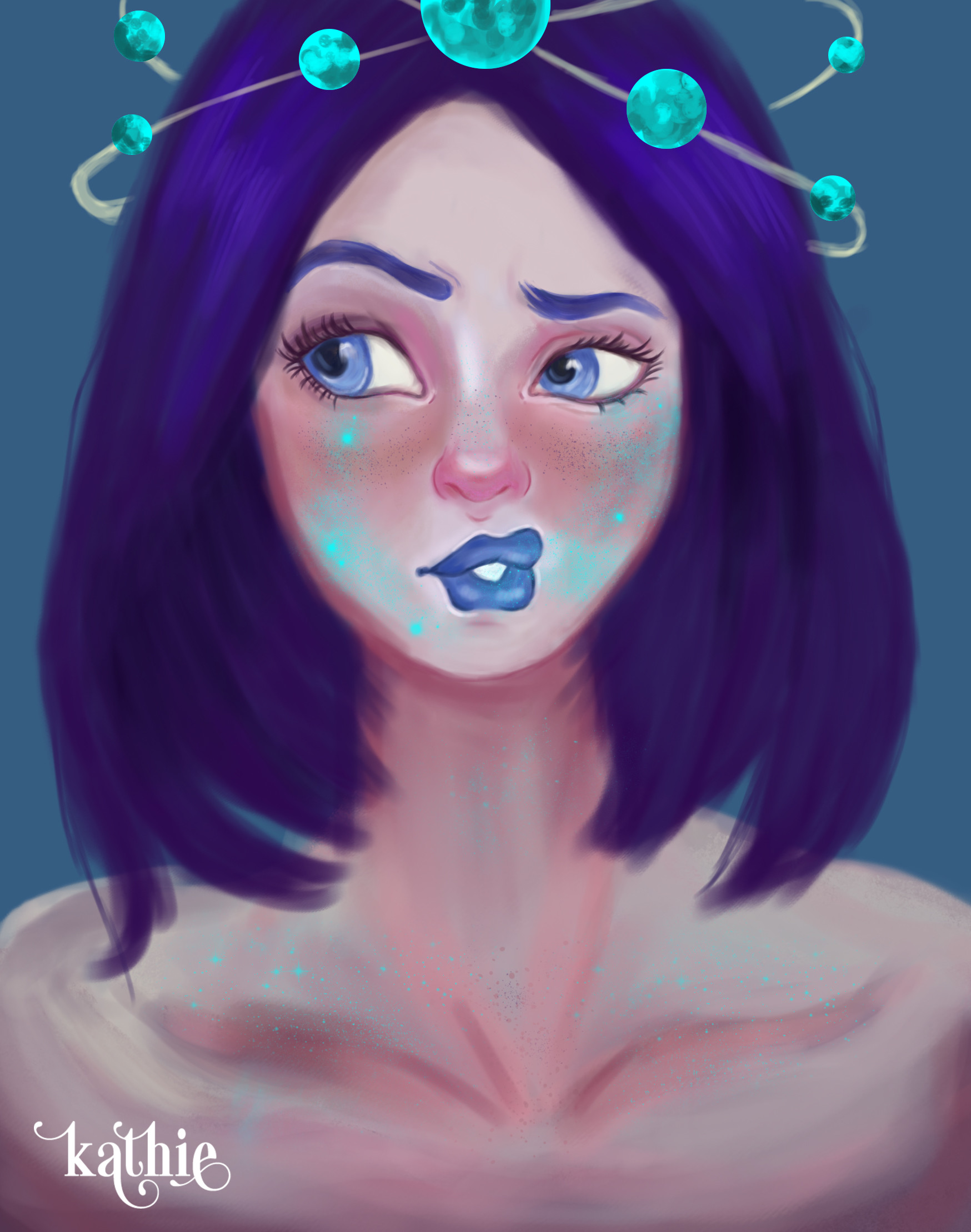 1748x2219 Artstation - Galaxy Girl Watercolor