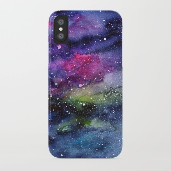 700x700 Galaxy Watercolor Night Sky Painting Nebula Art Iphone Case By - Galaxy Painting Watercolor