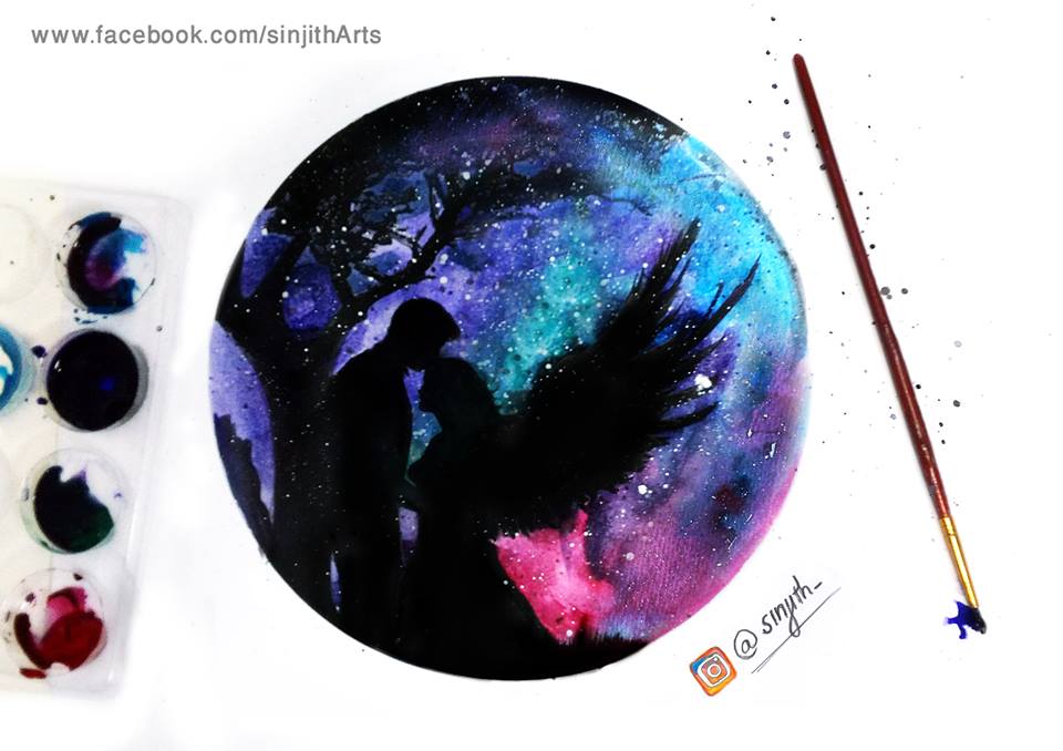 960x678 Galaxy Love - Galaxy Painting Watercolor