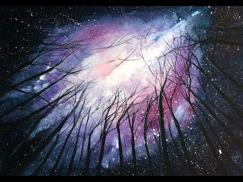 480x360 Watercolor Galaxy Painting Demonstration - Galaxy Painting Watercolor