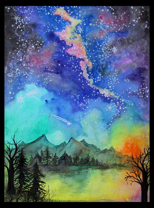 511x690 Fun Watercolor Galaxy And Space Paintings - Galaxy Painting Watercolor
