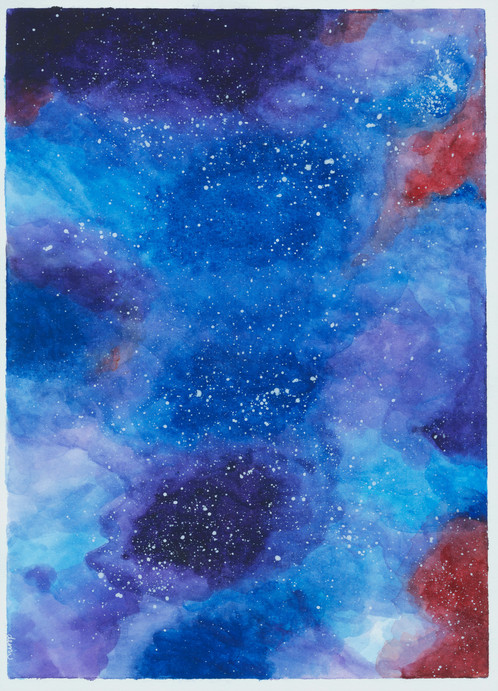 498x691 Galaxy Watercolor Painting - Galaxy Watercolor
