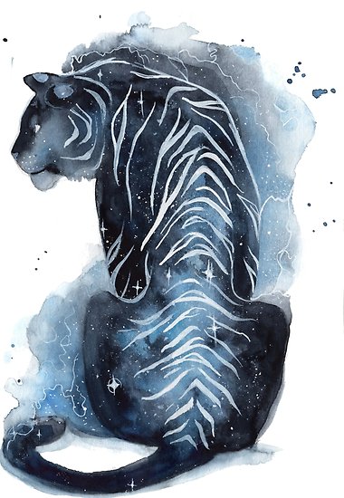 380x550 Watercolor Galaxy Tiger Posters By Threeleaves Redbubble - Galaxy Watercolor