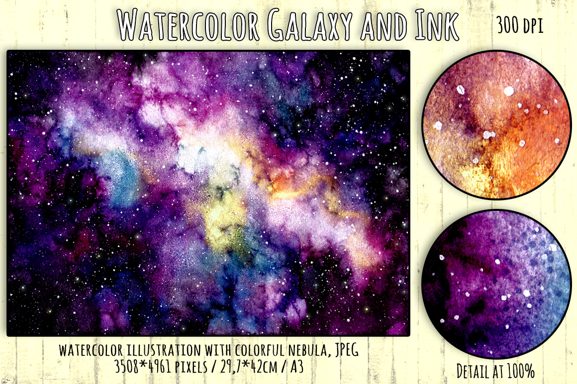 1160x772 Watercolor Galaxy And Ink Collection - Galaxy Watercolor