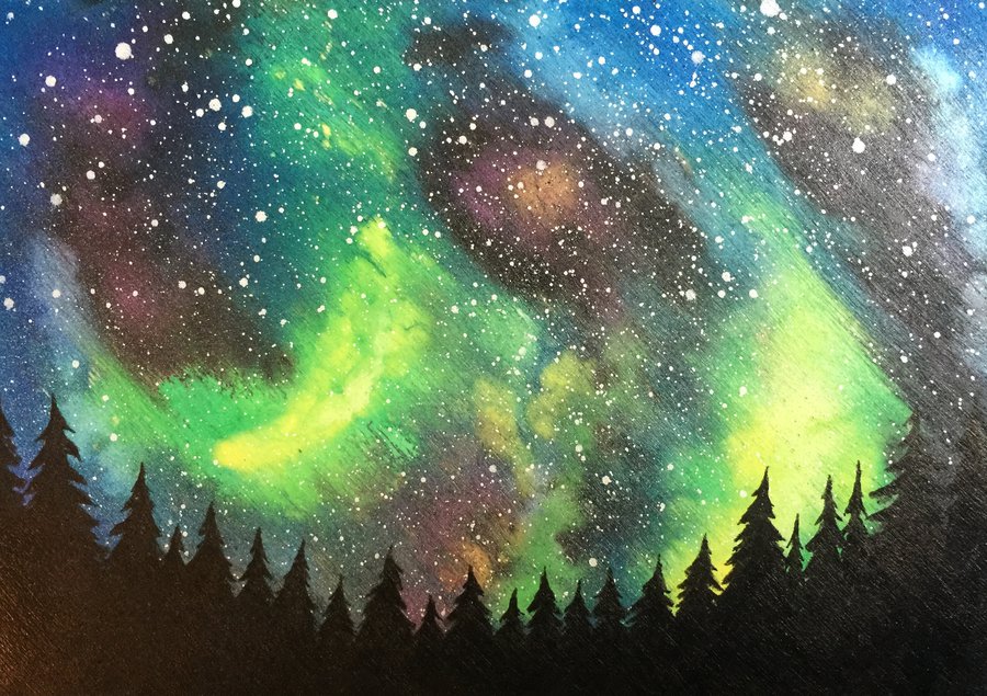 900x635 Watercolor Galaxy By Funkblast - Galaxy Watercolor