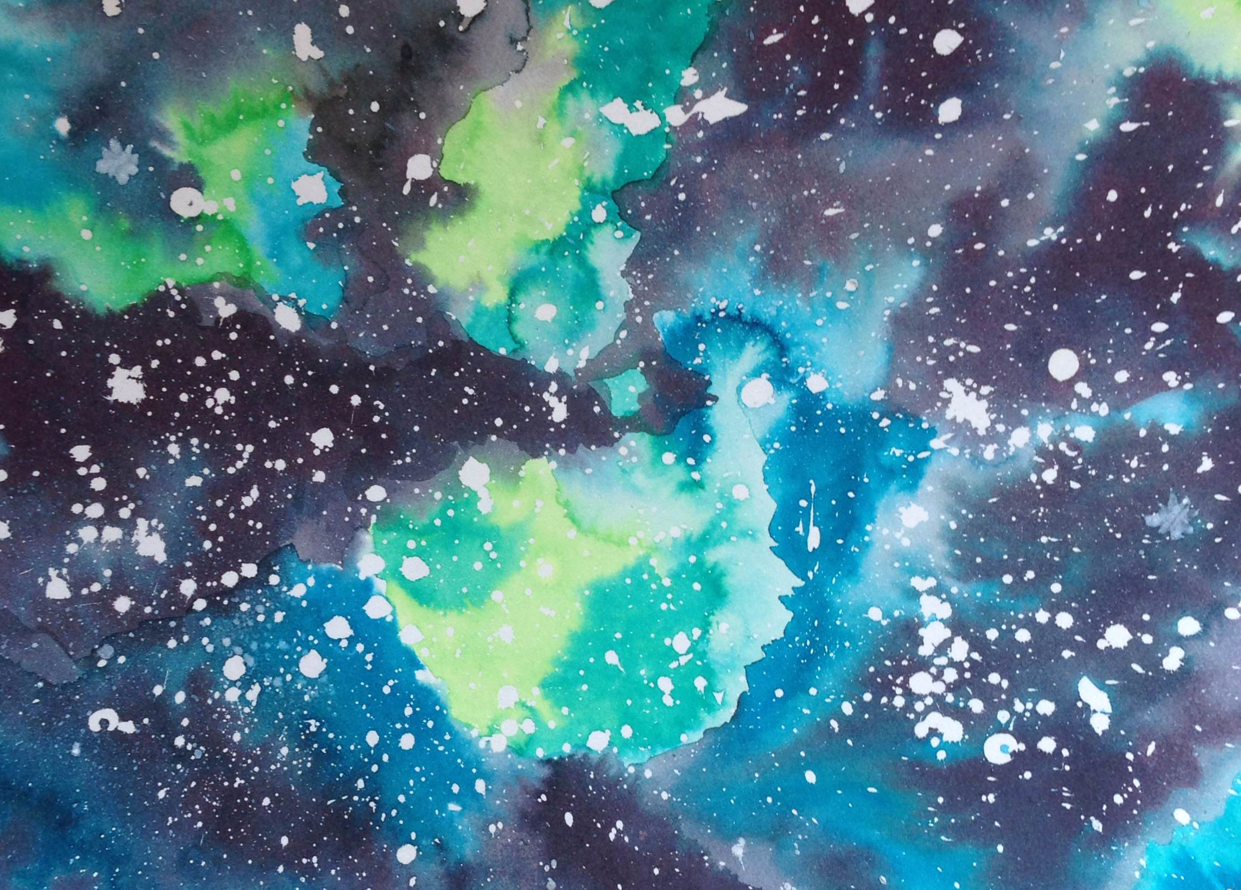 2448x1756 Diy Watercolor Galaxy Popelephant - Galaxy Watercolor