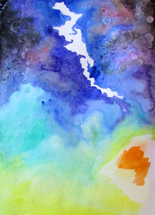499x690 Fun Watercolor Galaxy And Space Paintings - Galaxy Watercolor