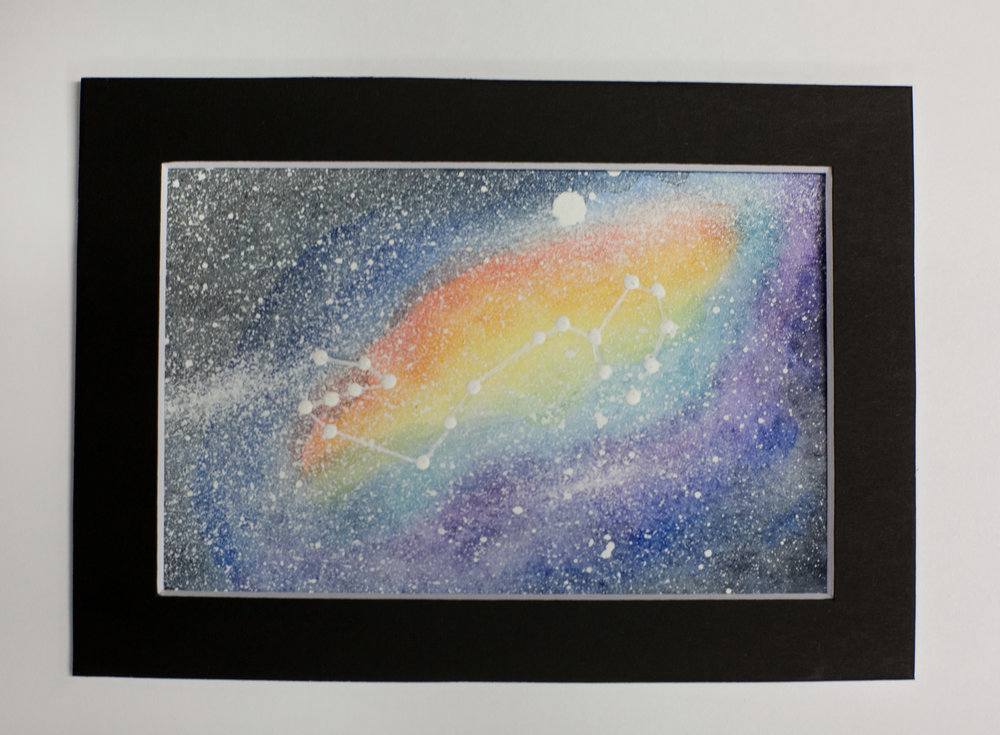 1000x735 Galaxy Watercolor Constellation Painting - Galaxy Watercolor Painting