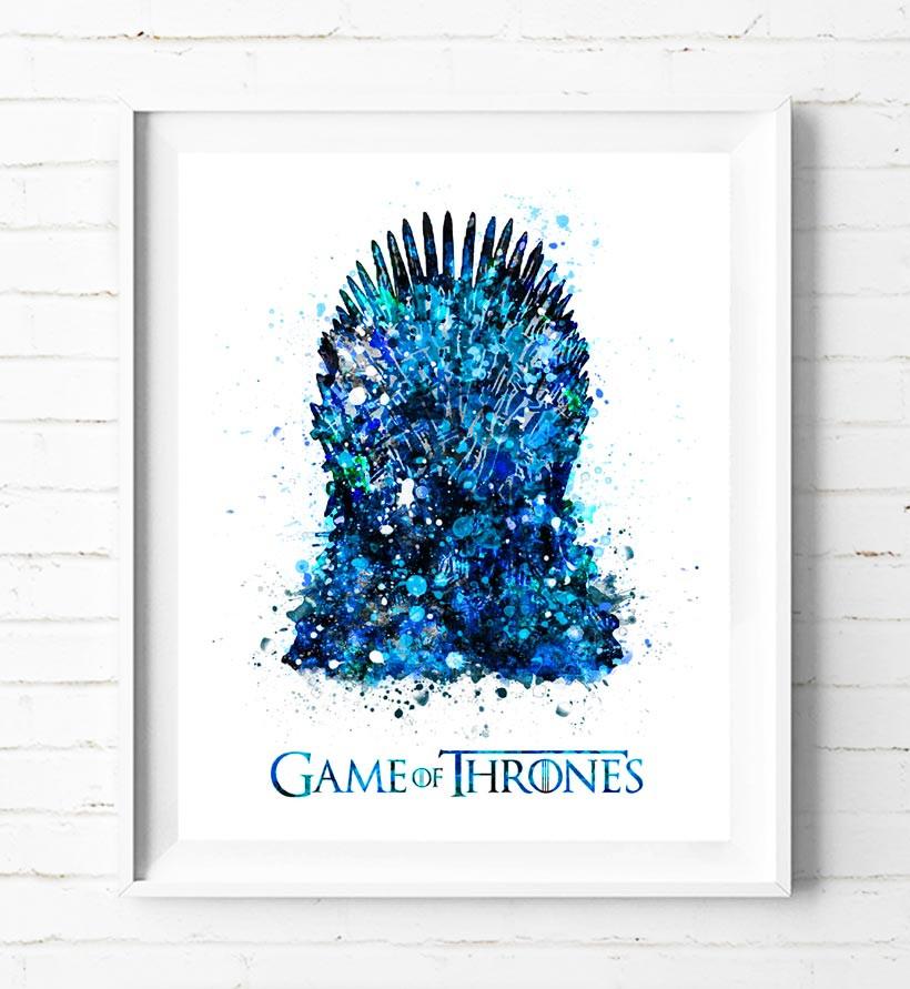 820x891 Game Of Thrones Iron Throne Art Print Poster Watercolor Painting - Game Of Thrones Watercolor