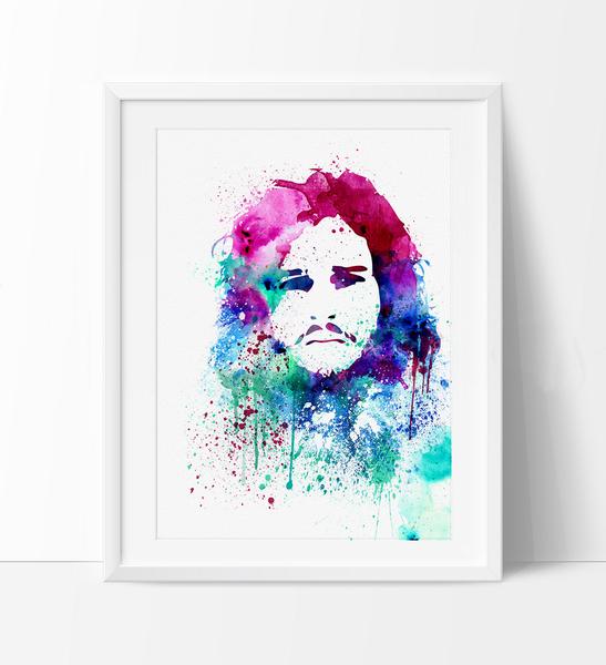 547x600 Game Of Thrones Jon Snow Watercolor Print Wall Hanging Giclee Wall - Game Of Thrones Watercolor