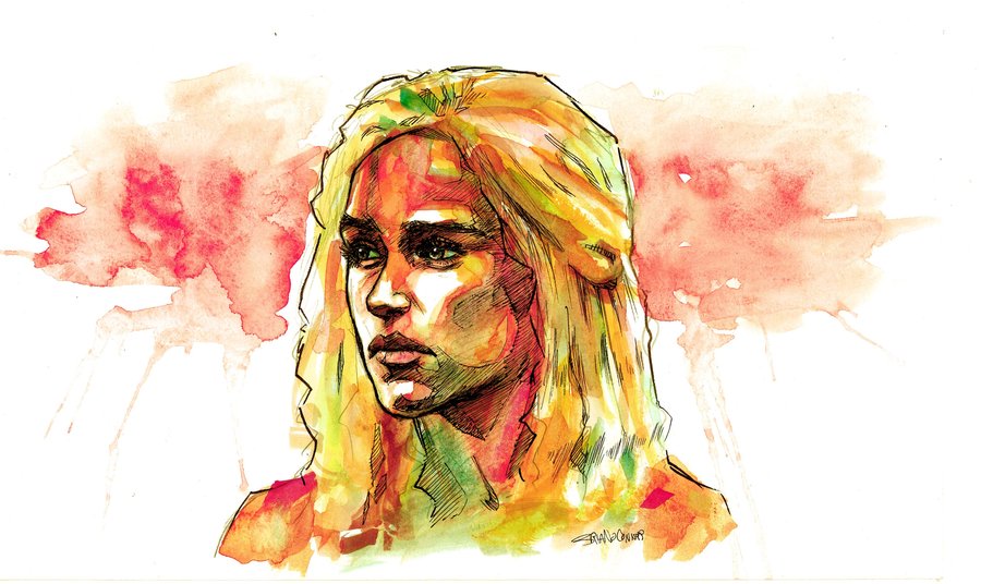 900x536 Game Of Thrones Khaleesi Watercolor By Theonlybriman47 - Game Of Thrones Watercolor