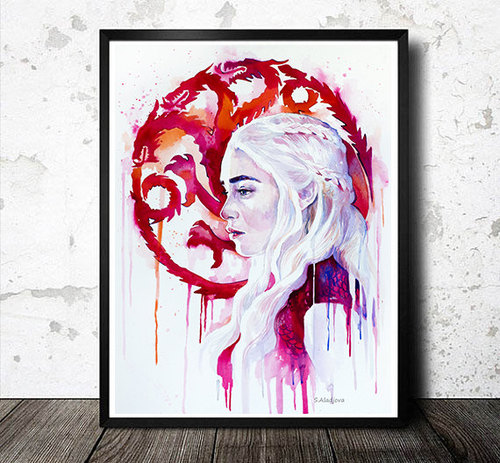 500x463 Daenerys Targaryen 2 Game Of Thrones Watercolor By Slaviart - Game Of Thrones Watercolor