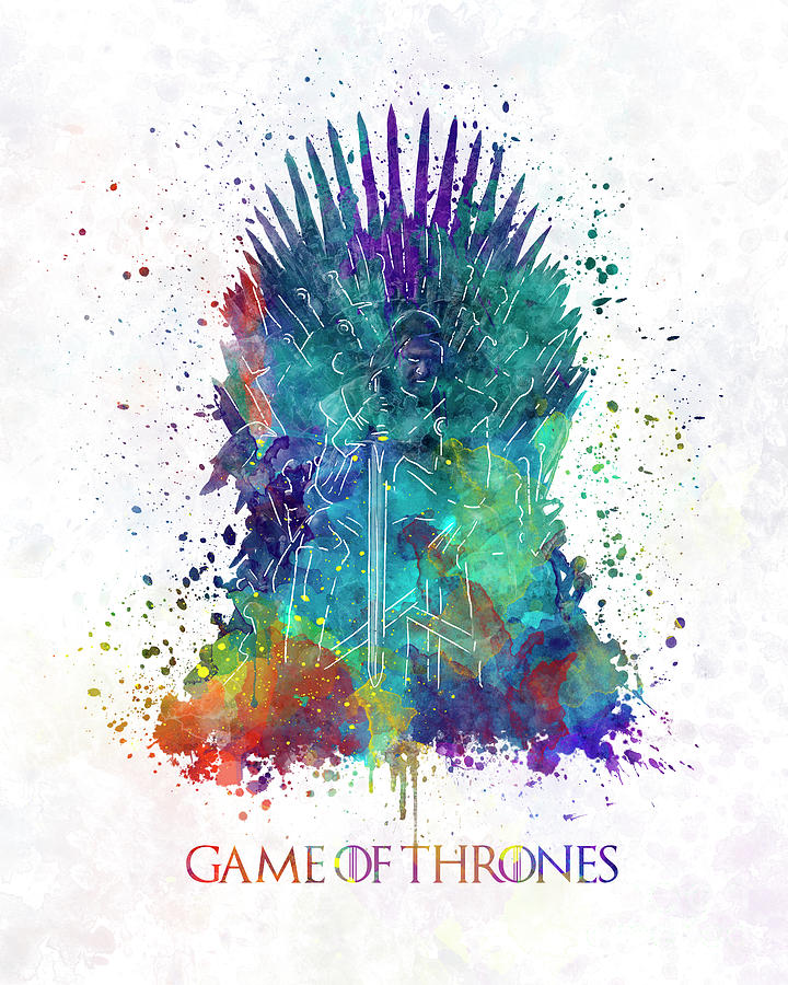 720x900 Throne With The King In Watercolor Art Painting By Pablo Romero - Game Of Thrones Watercolor