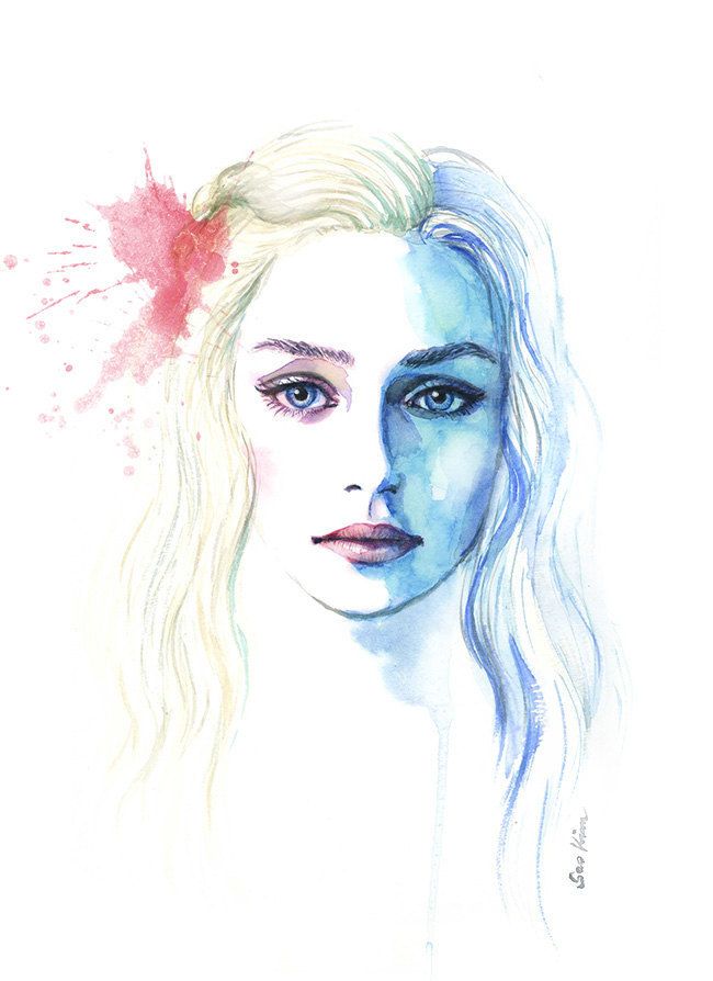 650x894 Watercolor Painting - Game Of Thrones Watercolor