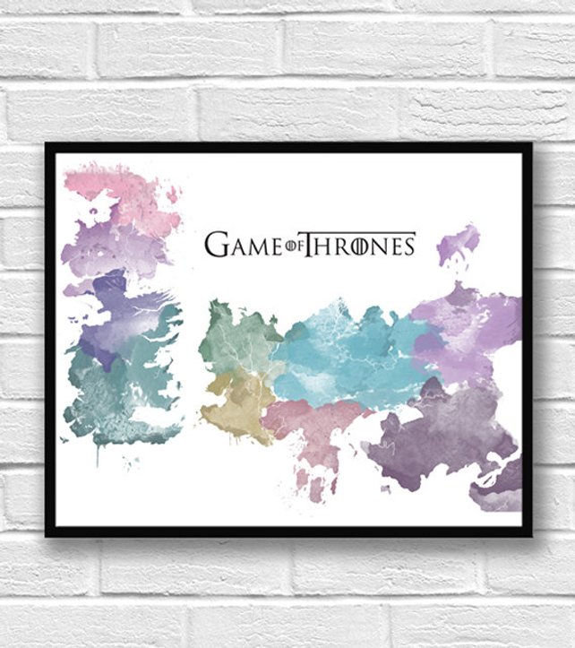 642x723 Westeros Map Watercolor Game Of Thrones Watercolor Print Etsy - Game Of Thrones Watercolor