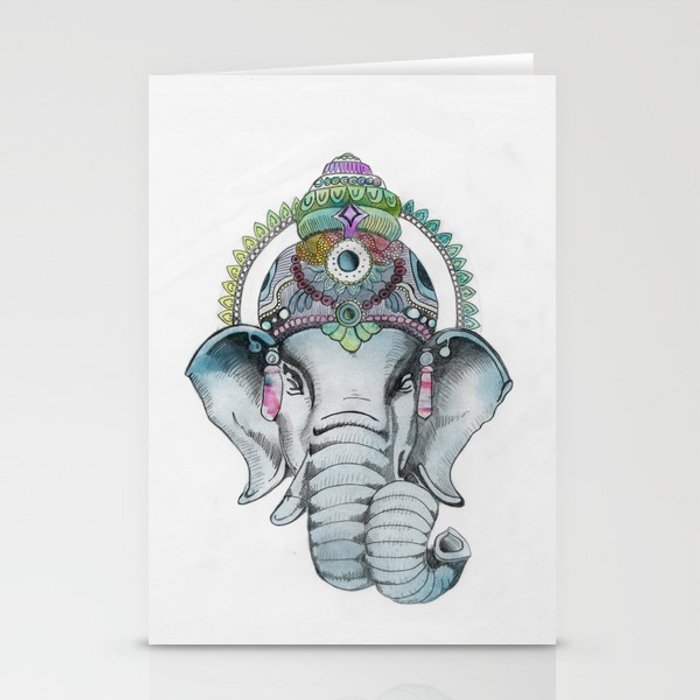 700x700 Ganesha Watercolor Stationery Cards By Maggiebouchard Society6 - Ganesha Watercolor