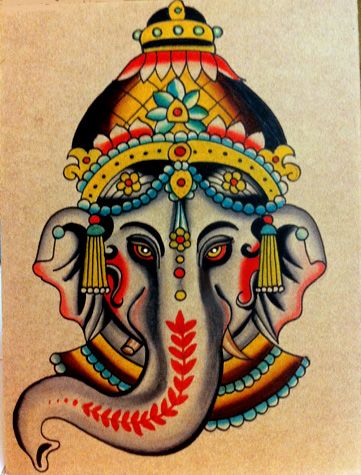 361x475 Sri Ganesha Watercolor On Board Robert Ryan Spiritual Life - Ganesha Watercolor