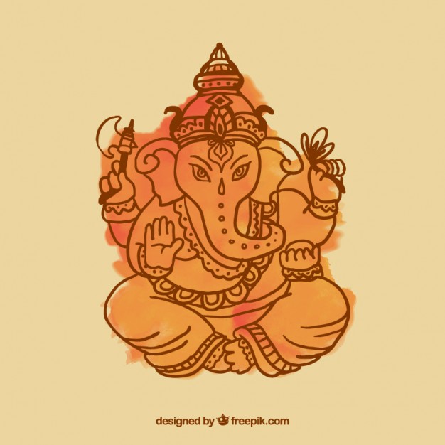 626x626 Watercolor Ganesha Vector Free Download - Ganesha Watercolor