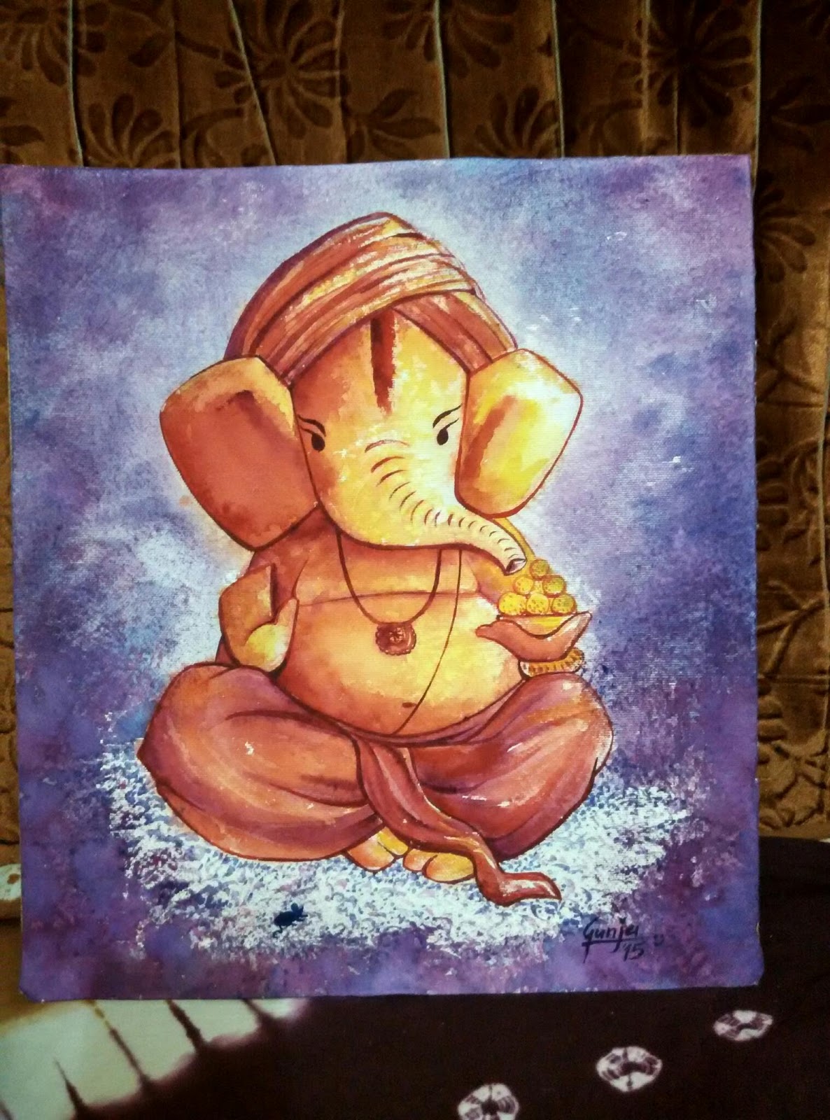 1186x1600 Artist Gunja Ganesha Watercolor Painting - Ganesha Watercolor