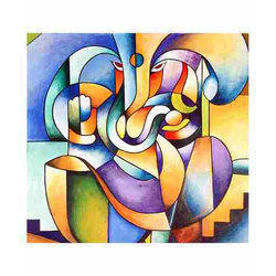 250x250 Ganesha Abstract Painting - Ganesha Watercolor Painting