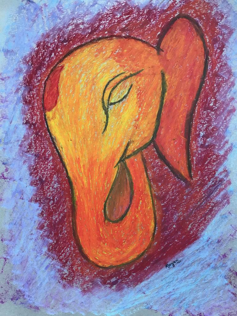 770x1027 Lord Ganesha Drawing By Ranjani Raghavan Saatchi Art - Ganesha Watercolor Painting