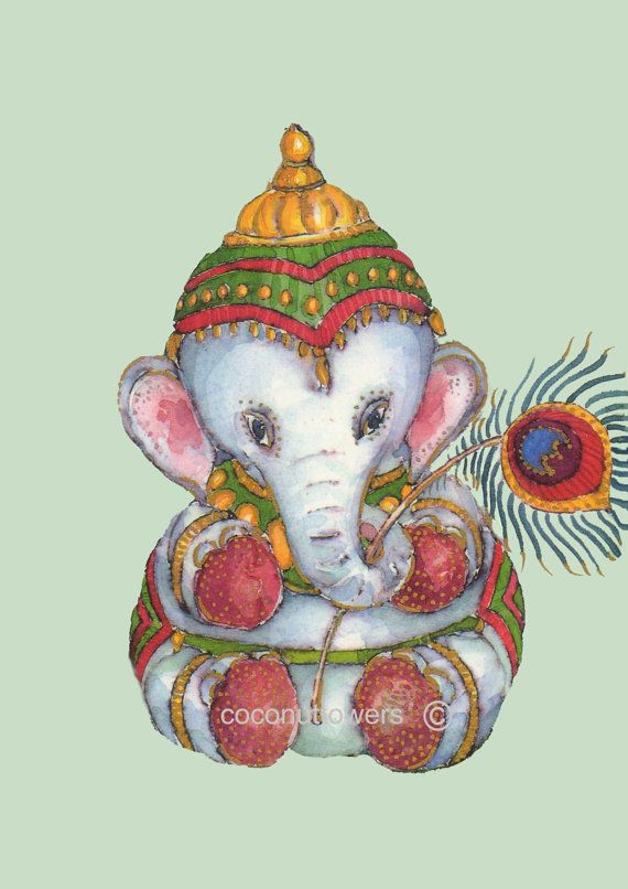570x806 Ganesh - Ganesha Watercolor Painting