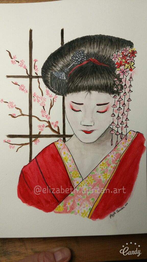 576x1024 Geisha Art Amino - Geisha Watercolor