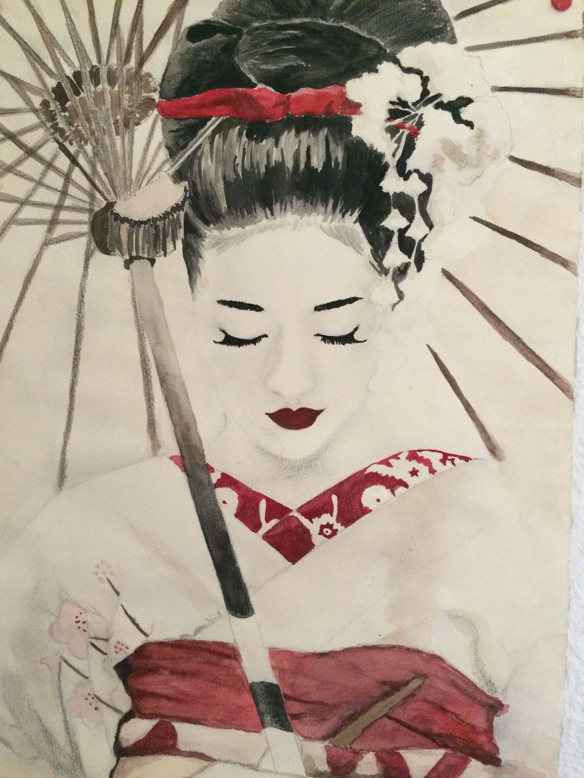 2448x3264 Inspired By Memoires Of A Geisha, Watercolor, Can Be Purchased On - Geisha Watercolor