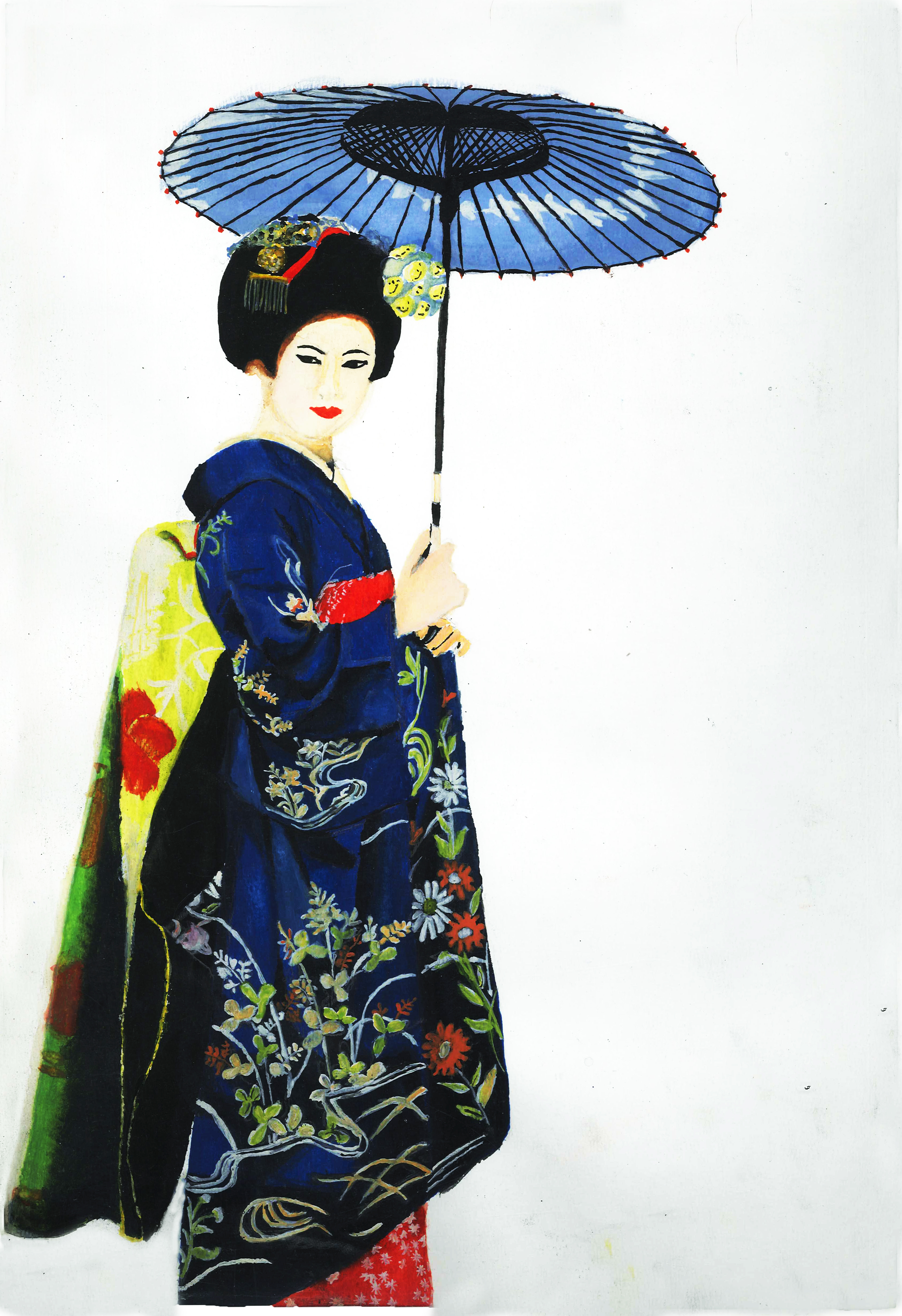 3370x4913 Watercolor Illustration S.yin Lee - Geisha Watercolor