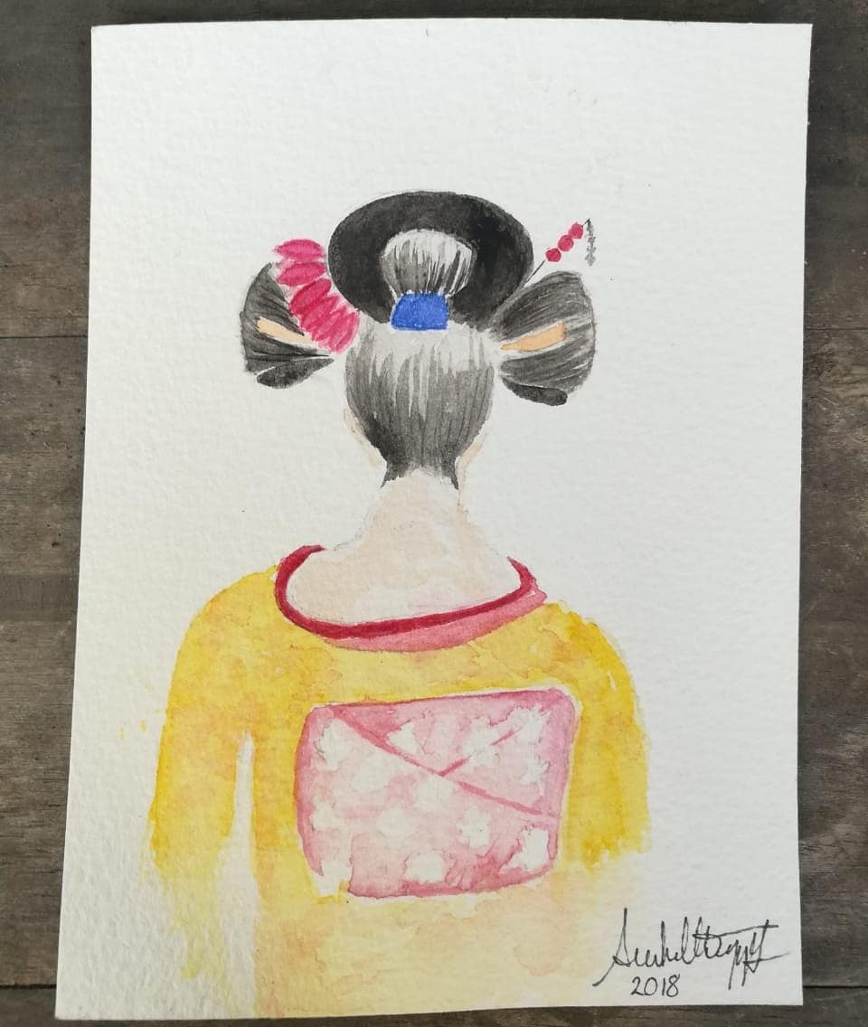 960x1136 Geishawatercolor - Geisha Watercolor