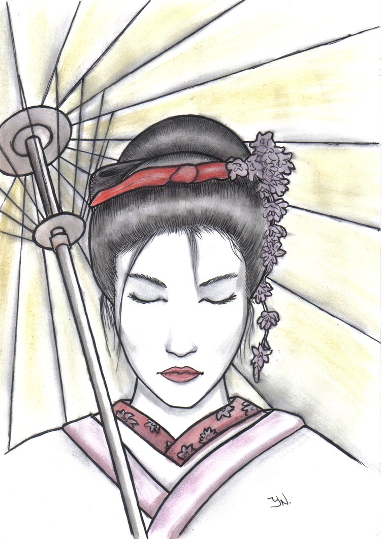 752x1061 Geisha - Geisha Watercolor