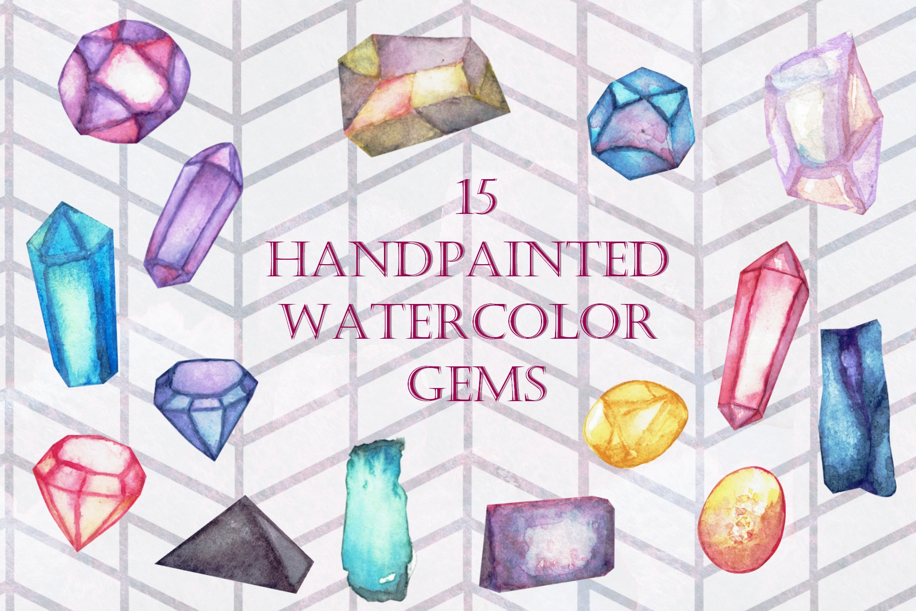 Gemstone Watercolor at PaintingValley.com | Explore collection of